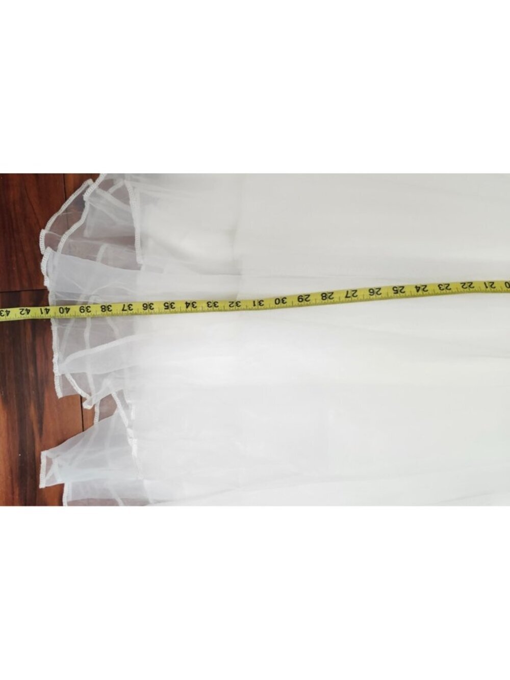 White Tulle Maxi Skirt Buckle Waist Layered Mesh Fairy Grunge Cottagecore S - Picture 12 of 15